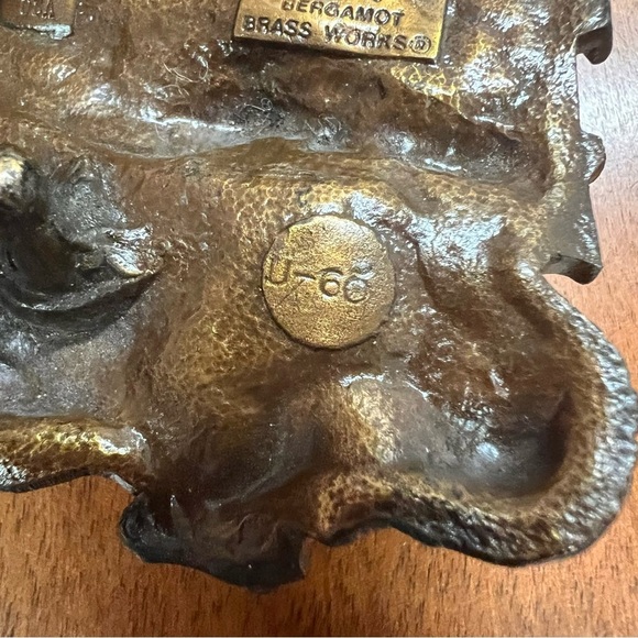 Vintage Bergamot Brass Works Belt Buckle 3D Native American USA Made in 1979 - Picture 5 of 12